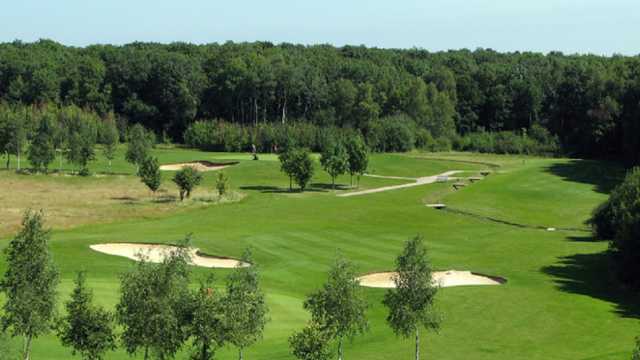 A view of green #16 at Stratford Oaks Golf Club