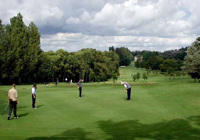 The tree lined parkland course at Harborne Church Farm Golf Club