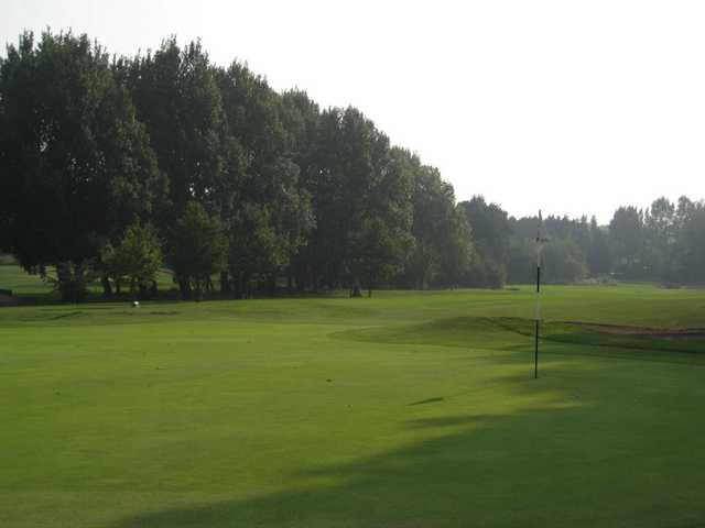 Scenic view of the 9th green at Walsall Golf Club 