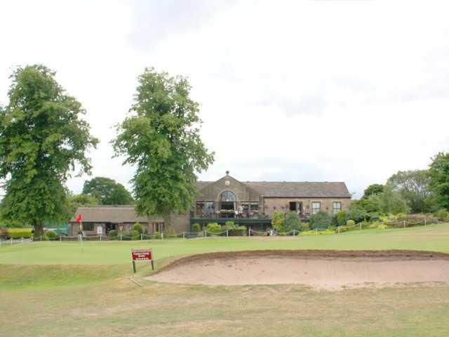 A view of green #18 and clubhouse in background at Bingley St. Ives Golf Club