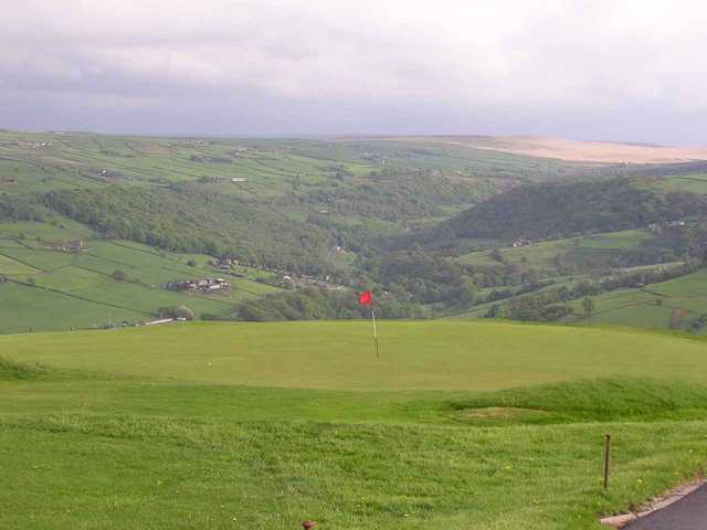 A view of the 2nd green at Hebden Bridge Golf Club