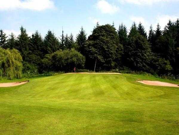 A view of green #3 at Sand Moor Golf Club