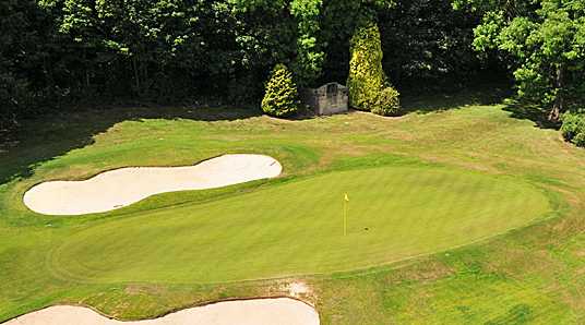 A view of green #9 at Woodsome Hall Golf Club