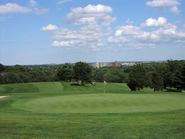 View of a green at Furnace Brook Golf Club