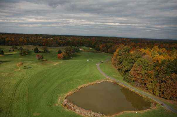 A fall view of fairway #12 at Longest Hole from Meadows Farms Golf Course