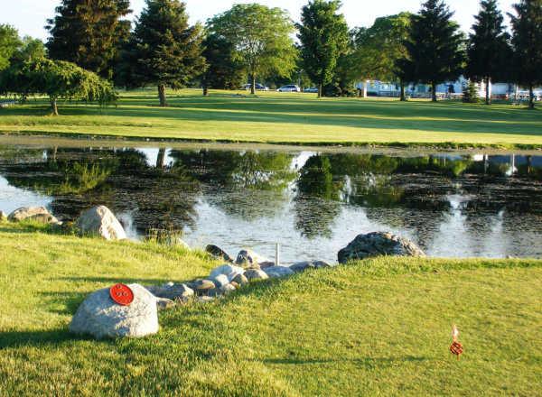 A view from the 9th red tee at Ledge Meadows Golf Course