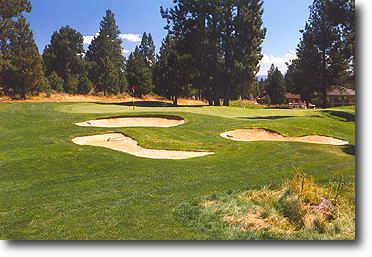 Widgi Creek #5: Don't be fooled by the length. The dramatic 3-tiered green demands pin-point accuracy to avoid 3 putting