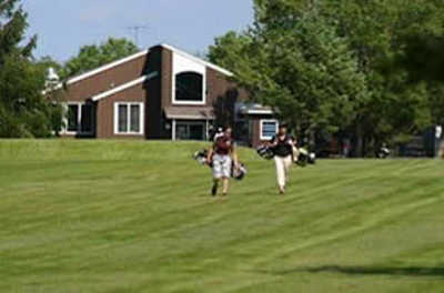 A view of the clubhouse at Spooky Brook Golf Course