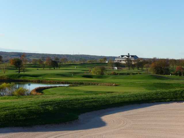 A view from Academy Course at Neshanic Valley Golf Course with the clubhouse in background