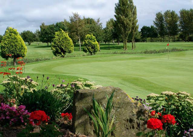 A view of the 18th hole at Peterstone Lakes Golf Club