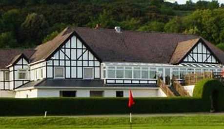 A view of the clubhouse at Swansea Bay Golf Club