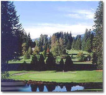 Hole (#4 Pine Cone): The pond below this hole (seen in the foreground of the photo) is a wildlife haven; frequented by waterfowl, otters, baby Steelhead and Coho salmon. 