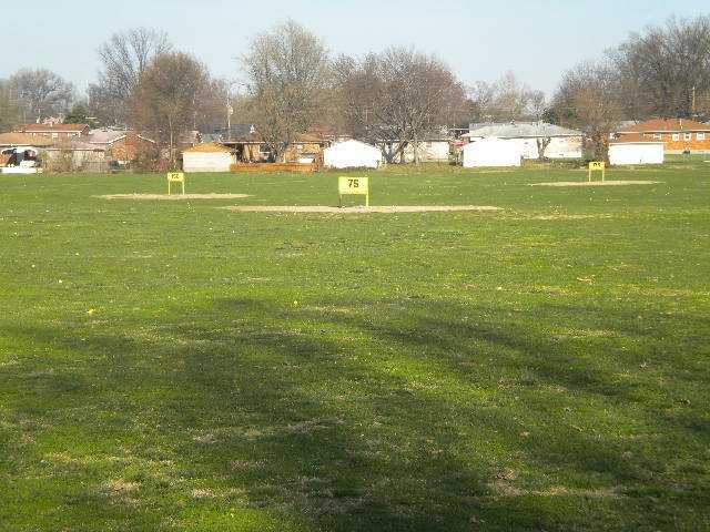 A view of the driving range at Farnsley Golf Course