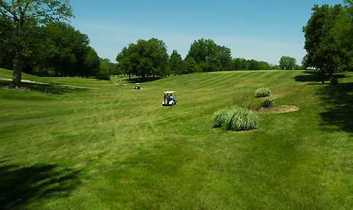 A view of a fairway at Hills Golf Club from McKendree University