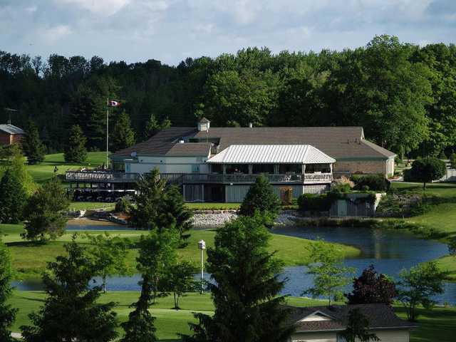 A view of the clubhouse at Pine Knot Golf and Country Club.