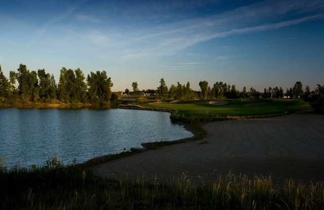 A view of fairway #2 at Peaks Golf Course from Boulder Pointe Golf Club