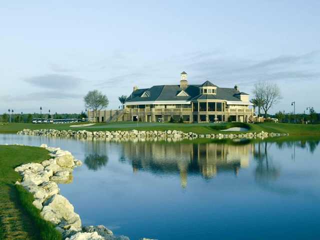 A view of the clubhouse at Eagle Creek Golf Club