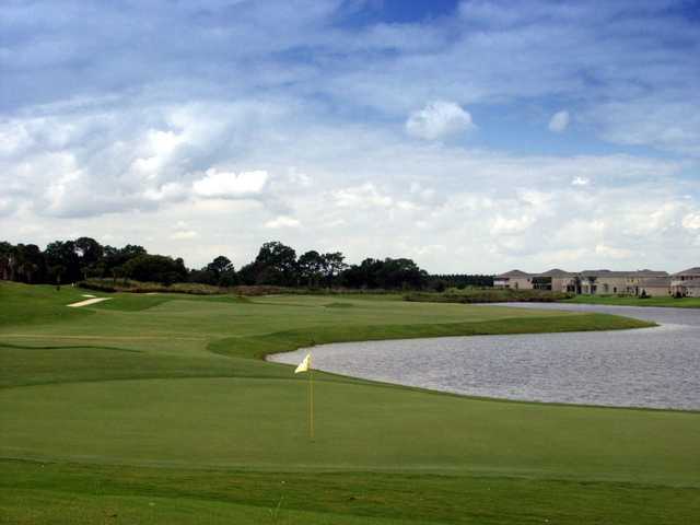 A view of a hole with water coming into play at Stoneybrook West Golf Course.