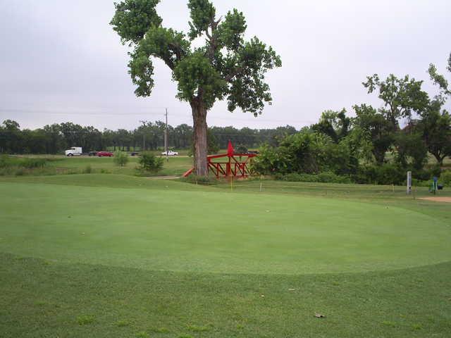 A view of a green at Twin Oaks Golf Course