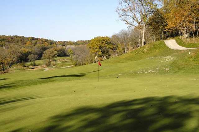 A view of a green at Honey Creek Golf Club