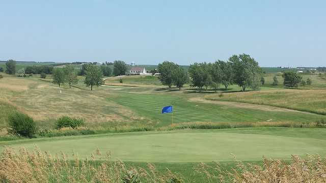 A view of a green at Prairie Hills Golf Course