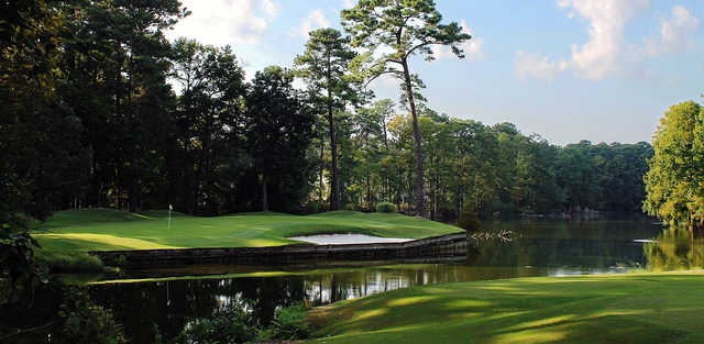 A view of a green with water coming into play at Cypress Point Country Club