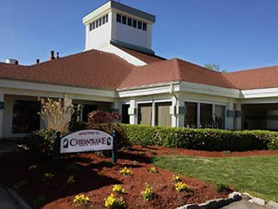 A view of the clubhouse at Chesapeake Golf Club