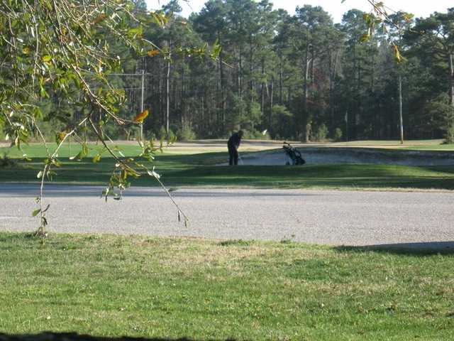 A view of the driving range at Whispering Pines Golf Course