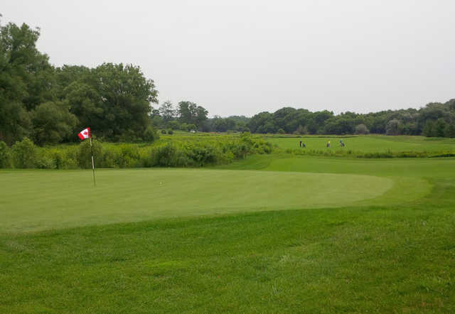 View of a green at Grey Silo Golf Course.