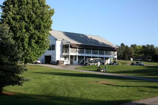 A view of the clubhouse from the 4th hole at McConnellsville Golf Club