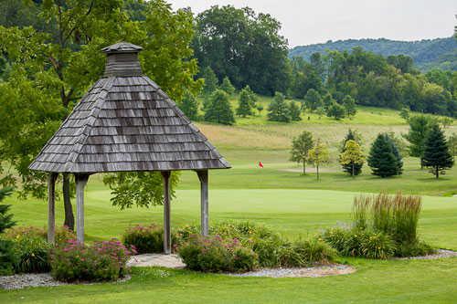 A view of a green at Green Monster from Cedar Valley Golf Course