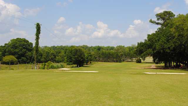 A view of the 18th hole at Quitman Country Club