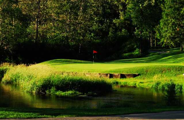 A view over the water of a green at Beaverdale Golf Club