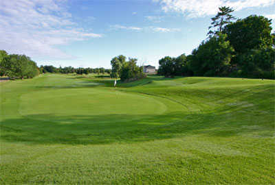 A view of the 1st green at Riverside Golf Course
