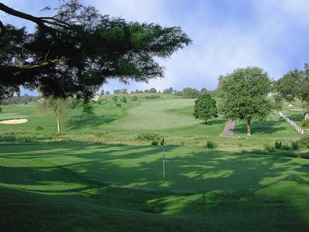 A view of the 9th green at Worthington Manor Golf Club