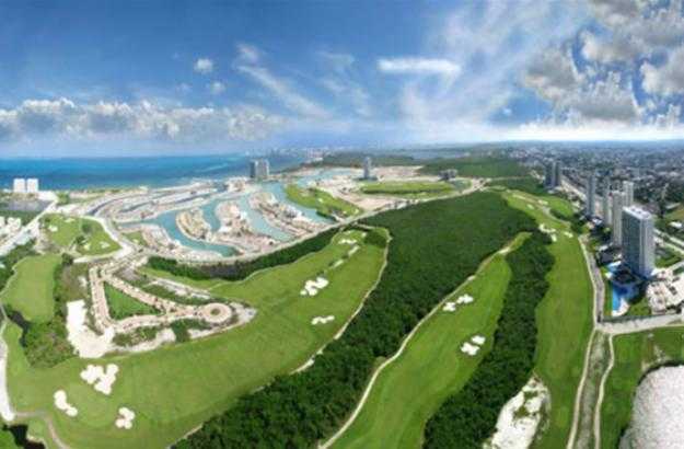 Aerial view from Puerto Cancun Golf Club