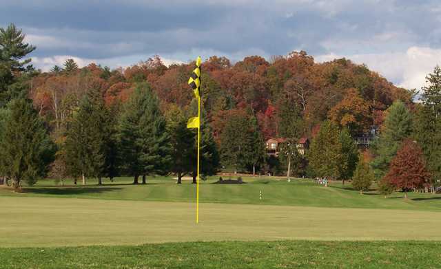 A fall view of a hole at Asheville Golf Course