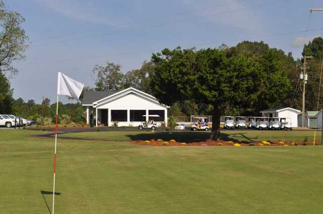 A view of the clubhouse at Holly Hill Golf Club