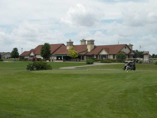 A view of the clubhouse at Prairie Bluff Golf Club.