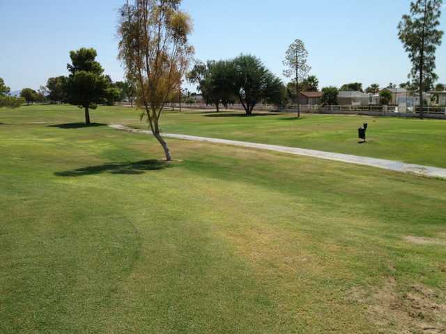 A view from the right side of hole #12 at Blythe Golf Course