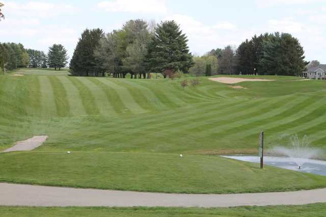 A view from a tee at Lake Mills Golf Course