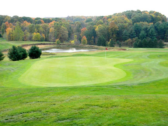 A fall view of a green at Turkana Golf Course