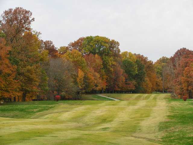 A view of a fairway at Wooded View Golf Course