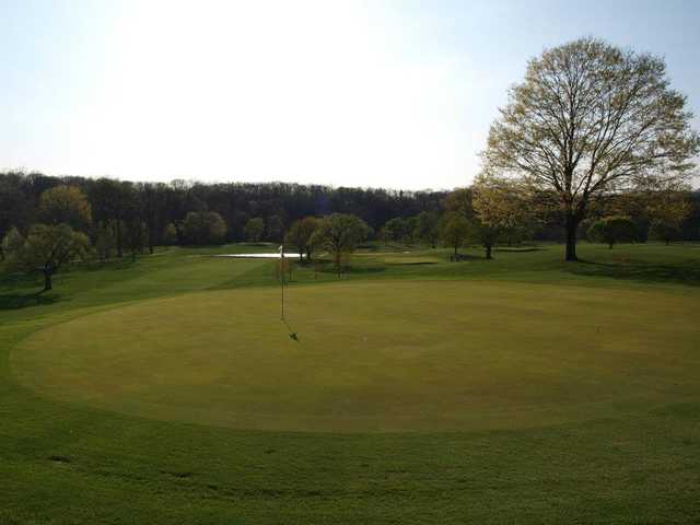 A view of the 18th green at Harrison Park Golf Course