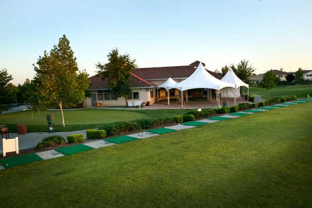 A view of the driving range tees at Wildhorse Golf Course