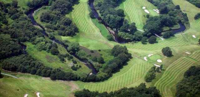 Aerial view from Reddish Vale Golf Club