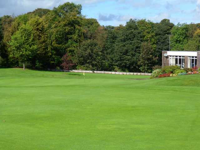 A view of the 18th green at Newtownstewart Golf Club