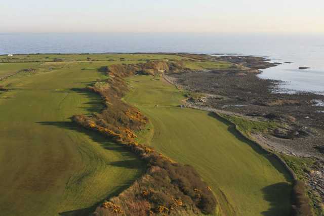 Aerial view of the 9th and 11th fairway at Ardglass Golf Club