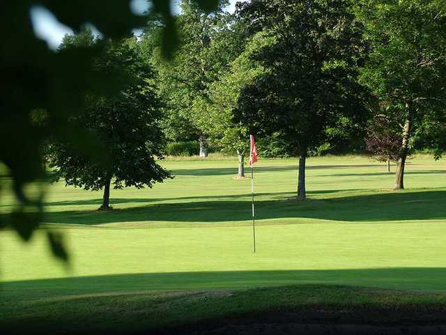 A sunny day view of a hole at Buchanan Castle Golf Club