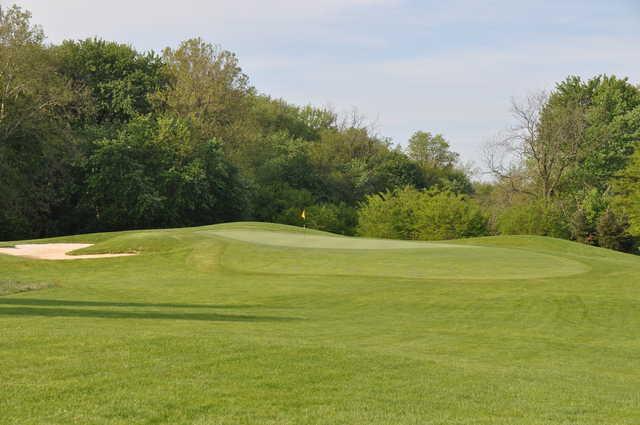 A view of green #7 at Clustered Spires Golf Course